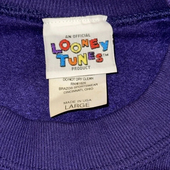 VTG 1996 Warner Bros. Looney Tunes Sylvester Crewneck Sweatshirt LARGE - Picture 5 of 12